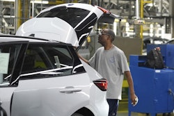 A Ford vehicle is shown on the assembly line at the Ford Louisville Assembly Plant, Monday, Aug. 11, 2025, in Louisville, Ky.