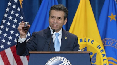FDA Commissioner Marty Makary speaks during a news conference at the Hubert Humphrey Building Auditorium in Washington, April 22, 2025.