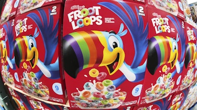 Kellogg's Froot Loops is on display in a Costco in Pittsburgh, Monday, July 14, 2025.