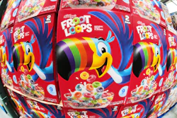 Kellogg's Froot Loops is on display in a Costco in Pittsburgh, Monday, July 14, 2025.