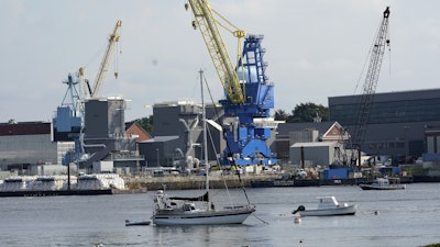 The Portsmouth Naval Shipyard is seen, Sept. 8, 2021, in Kittery, Maine.
