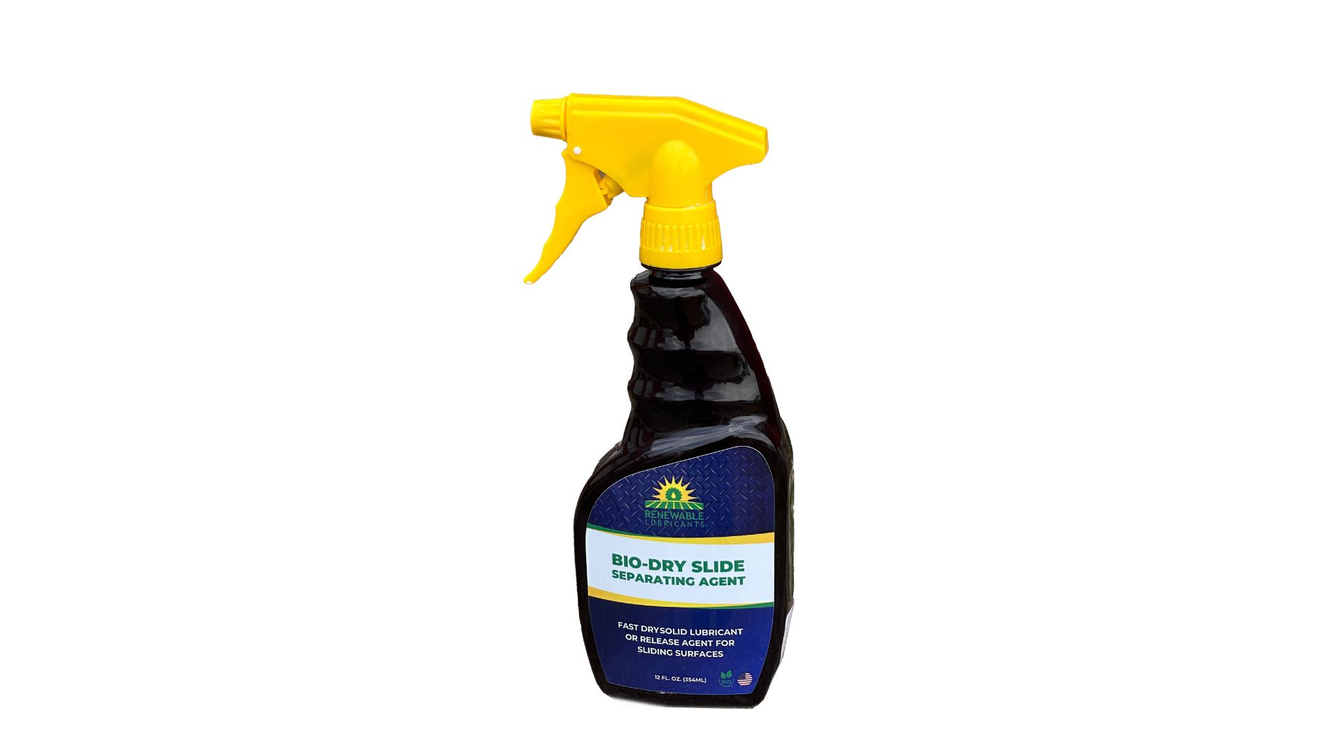 Yellow and blue spray bottle of Bio-Dry Slide separating agent