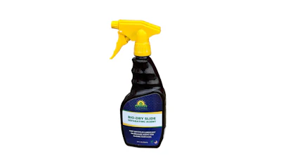Yellow and blue spray bottle of Bio-Dry Slide separating agent