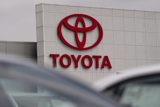 A Toyota logo is seen at a dealership in El Monte, Calif., Thursday, March 27, 2025.