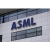The logo of ASML, a leading maker of semiconductor production equipment, hangs on the head office in Veldhoven, Netherlands, on Jan. 30, 2023.