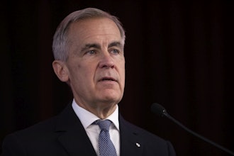 Prime Minister Mark Carney delivers opening remarks at the Liberal caucus in Edmonton, Sept. 10, 2025.