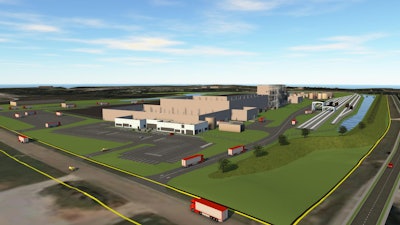 A rendering of the new Owens Corning shingle plant in Prattville, Alabama.
