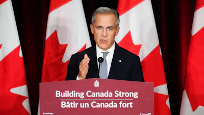 Canadian Prime Minister Mark Carney during a speech at the University of Ottawa, Oct. 22, 2025.