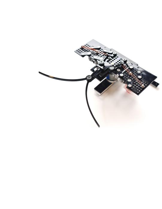 A robot fully controlled with rubber bands instead of electronic components.