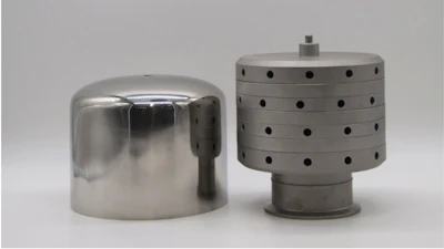 Two metallic cylindrical industrial components with different surface textures