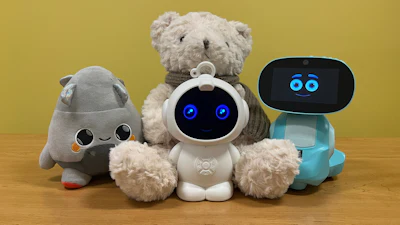This image provided by The Public Interest Network shows artificial intelligence-powered toys tested by consumer advocates at PIRG.