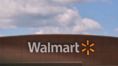 Clouds pass over the Walmart store, Thursday, Aug. 14, 2025, in Manchester, N.H.