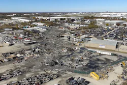 This photo provided by the National Transportation Safety Board shows UPS plane crash scene on Nov. 6, 2025 in Louisville, Ky.