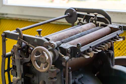 Vintage industrial printing machine.