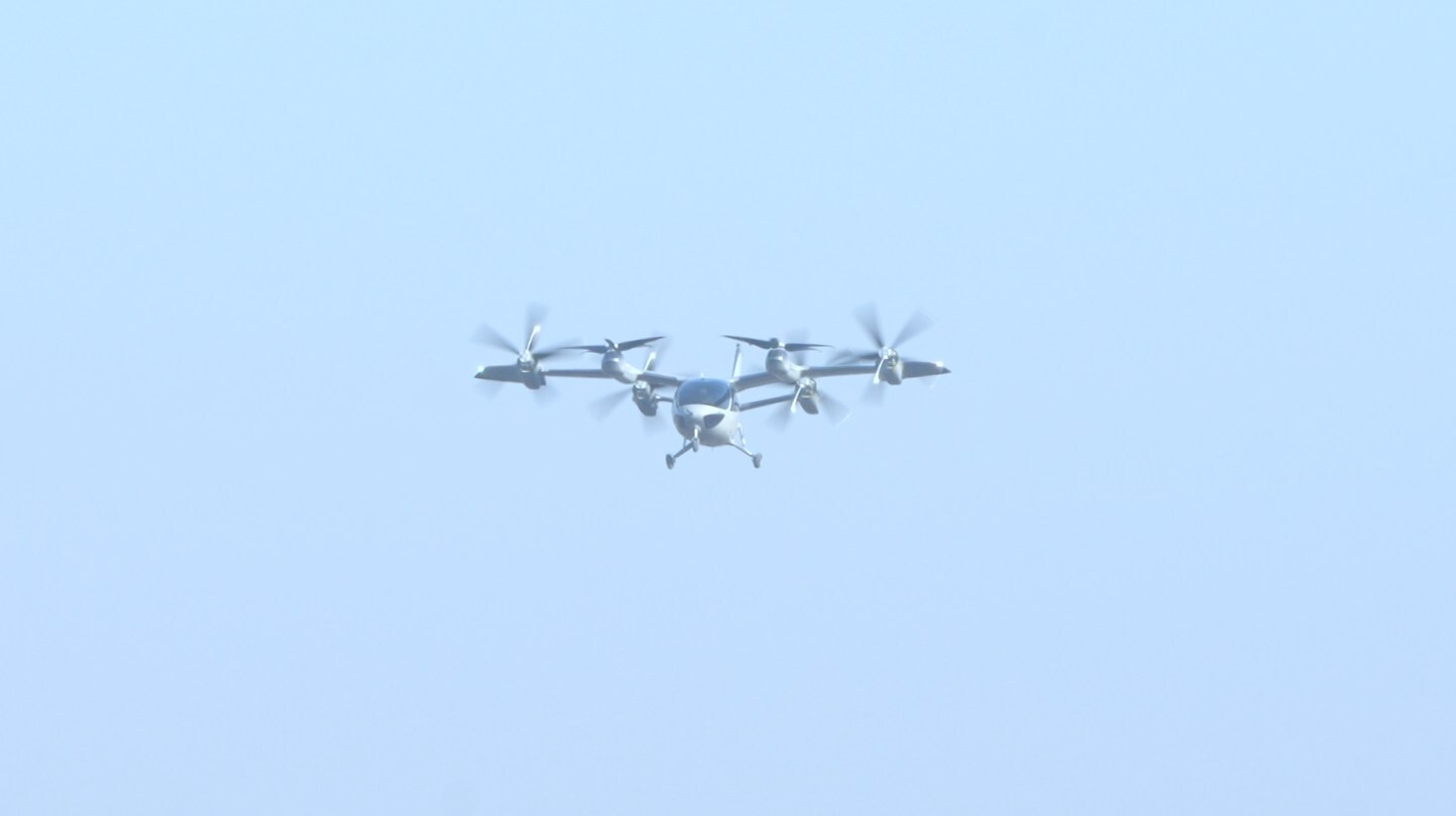 TCab Tech's eVTOL in flight.