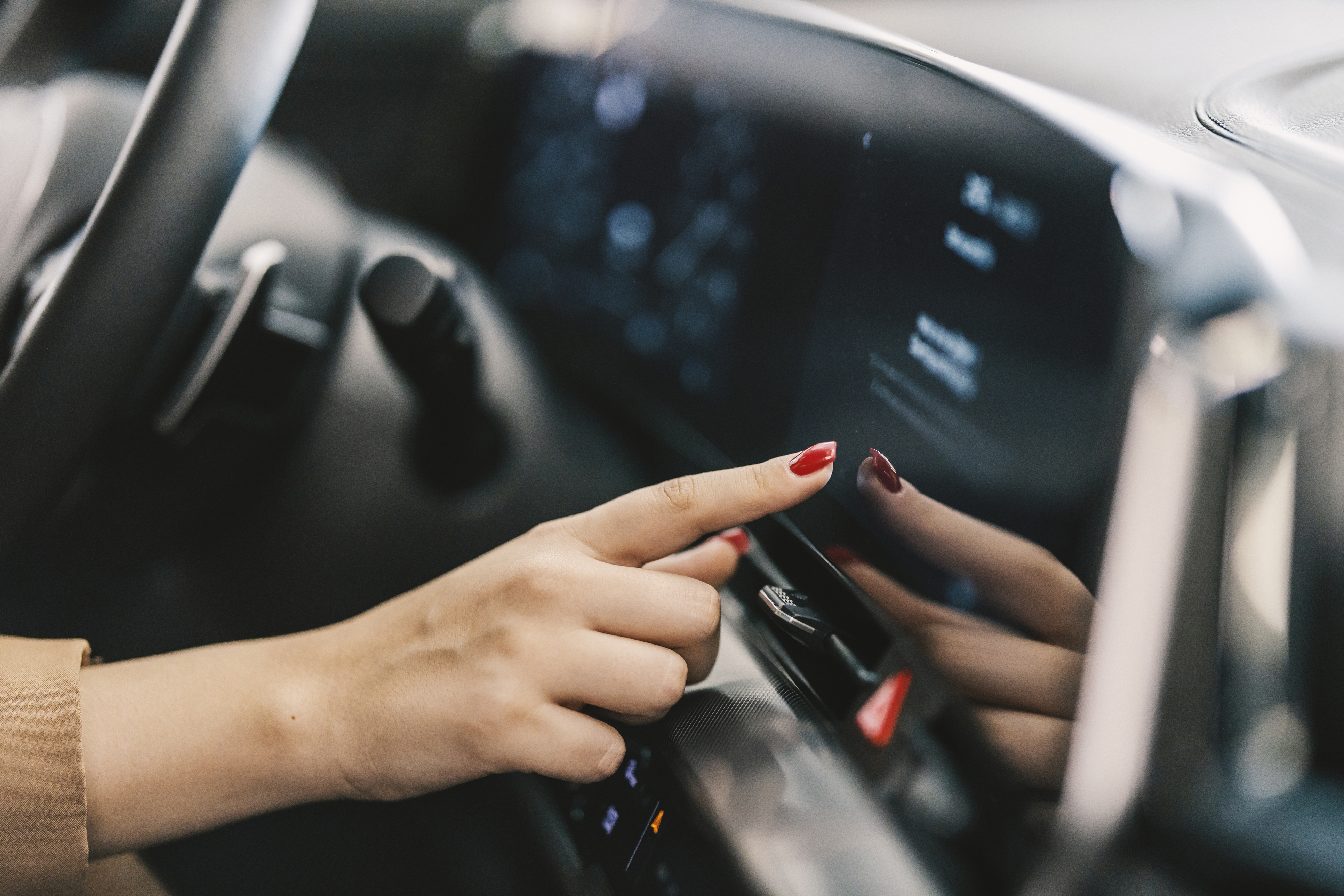 Utilization of a vehicle's dashboard touchscreen.