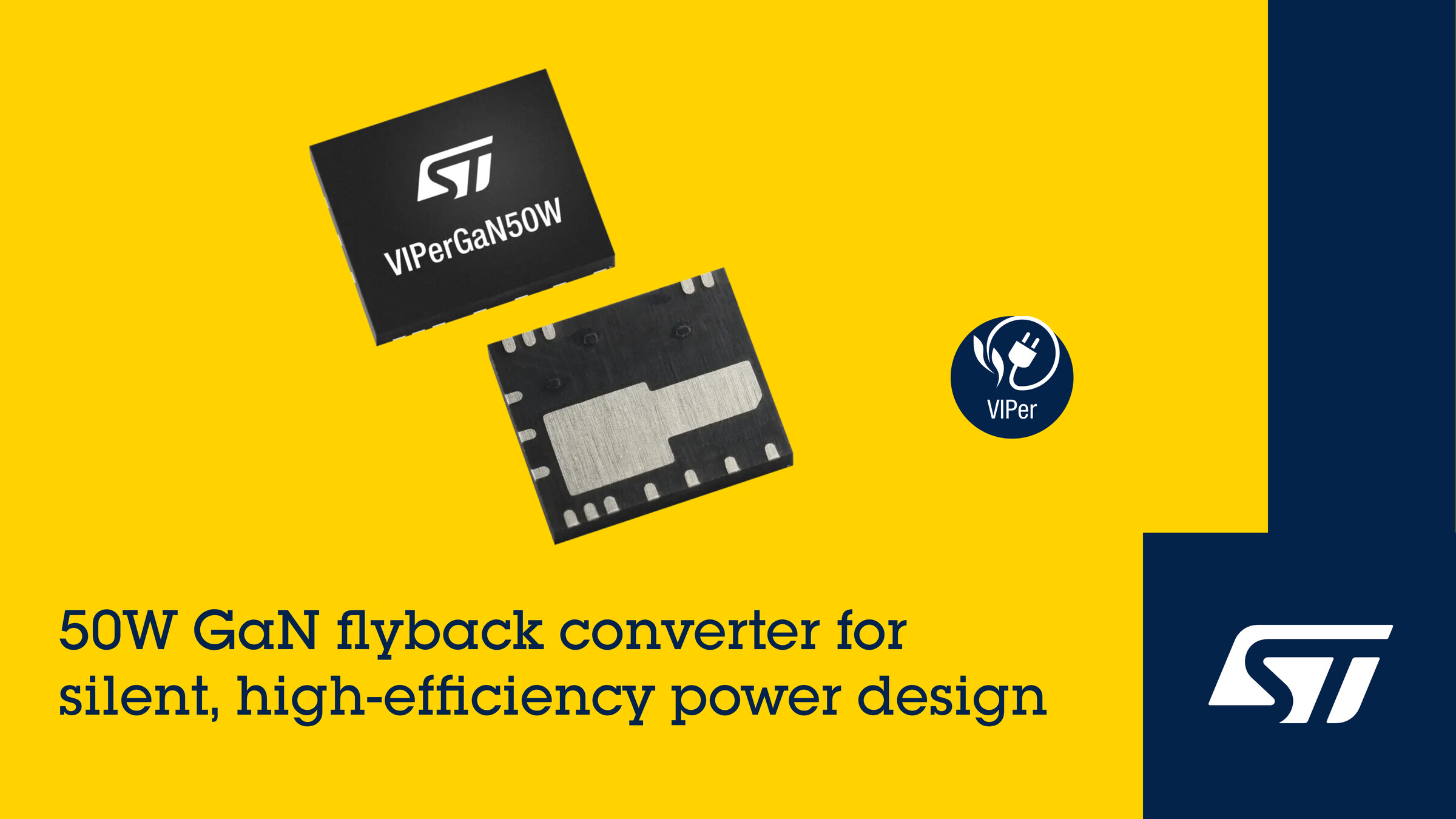 STMicroelectronics 50W GaN flyback converter.