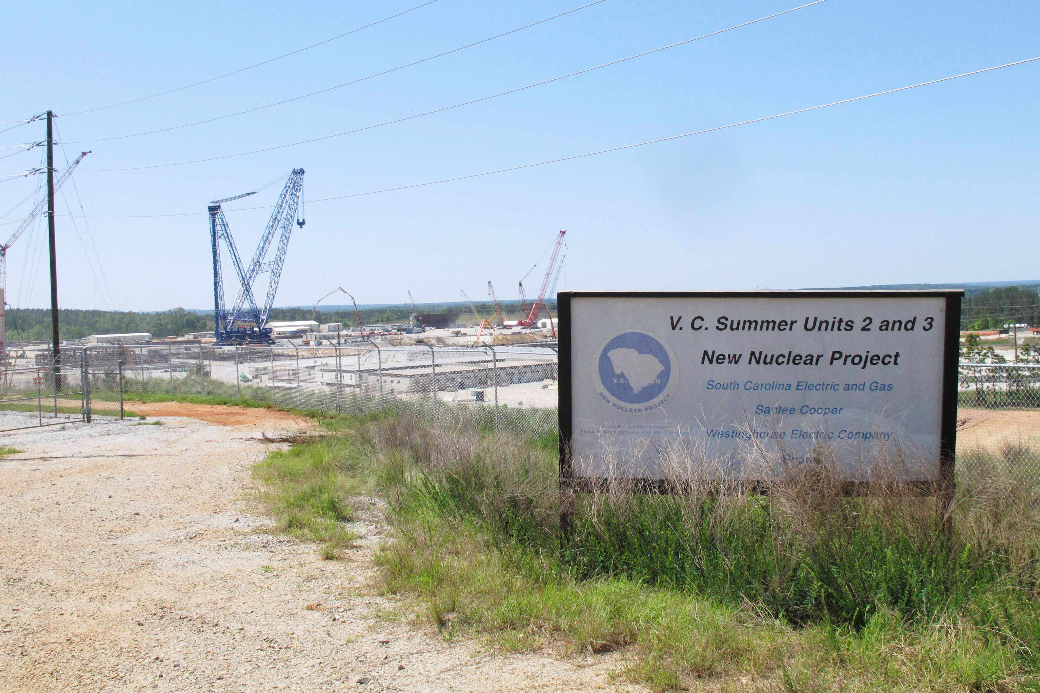 Construction is underway on two new nuclear reactors at the V.C. Summer Nuclear Station in Jenkinsville, S.C., on April 9, 2012.