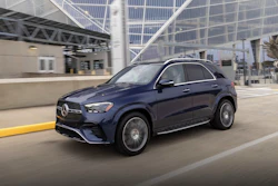 This photo provided by Mercedes-Benz shows the 2026 Mercedes-Benz GLE 450e, a luxury hybrid SUV with a refined, comfortable interior and easy-to-use tech.