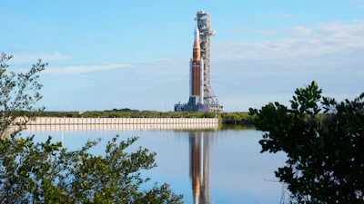 NASA's new moon rocket, Artemis II, makes its way from the Vehicle Assembly Building to pad 39B at the Kennedy Space Center, Saturday, Jan. 17, 2026, in Cape Canaveral, Fla.
