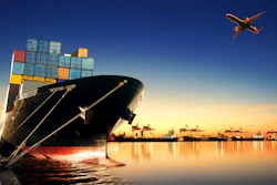 Container Ship At Port And Cargo Plane 000071988275 Large