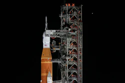 The NASA Artemis II SLS (Space Launch System) rocket with the Orion spacecraft is seen at Launch Complex 39B at the Kennedy Space Center, Sunday, Feb. 1, 2026, in Cape Canaveral, Fla.