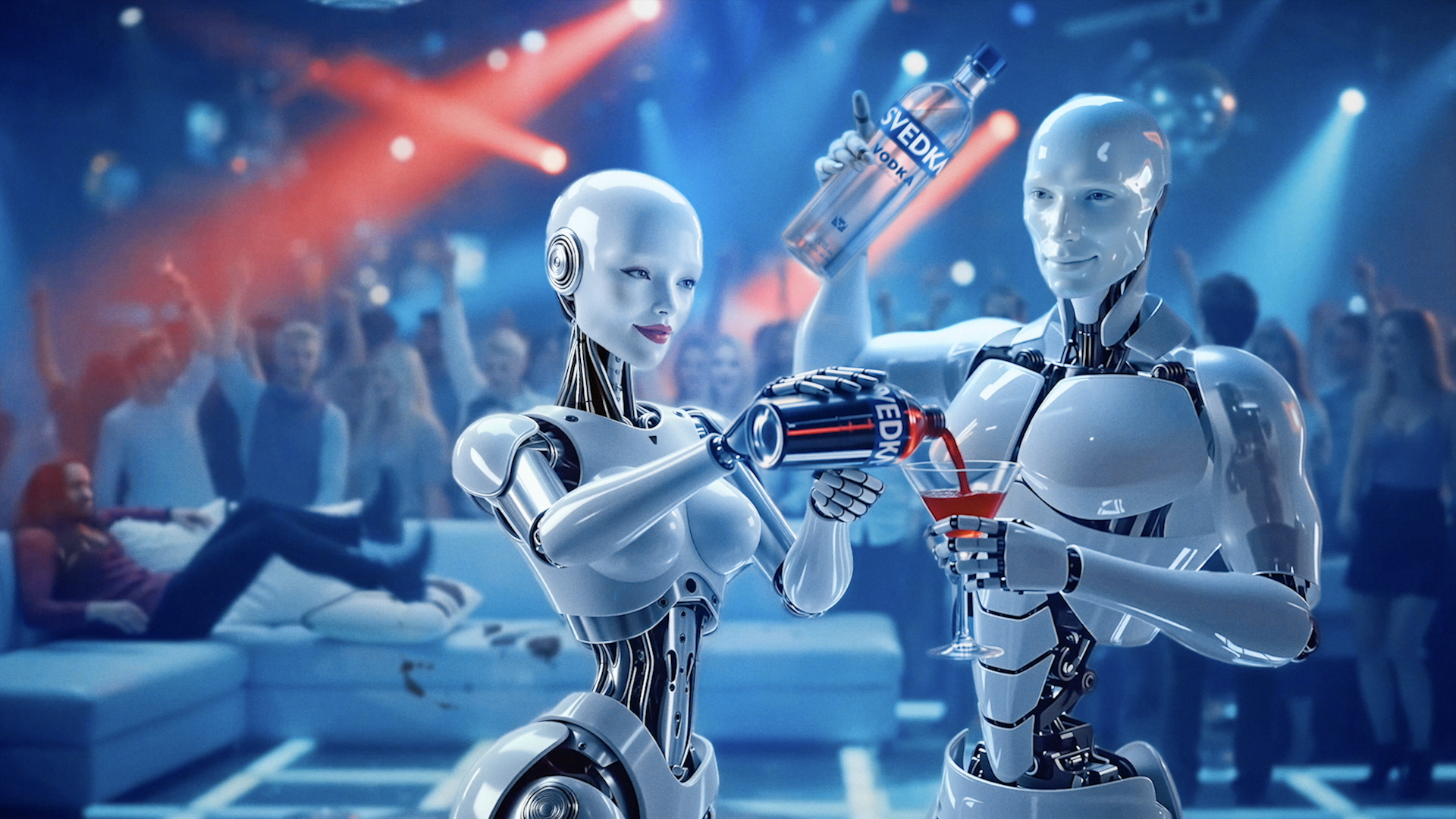 An undated image provided by Svedka shows a scene from the company's 2026 Super Bowl ad.