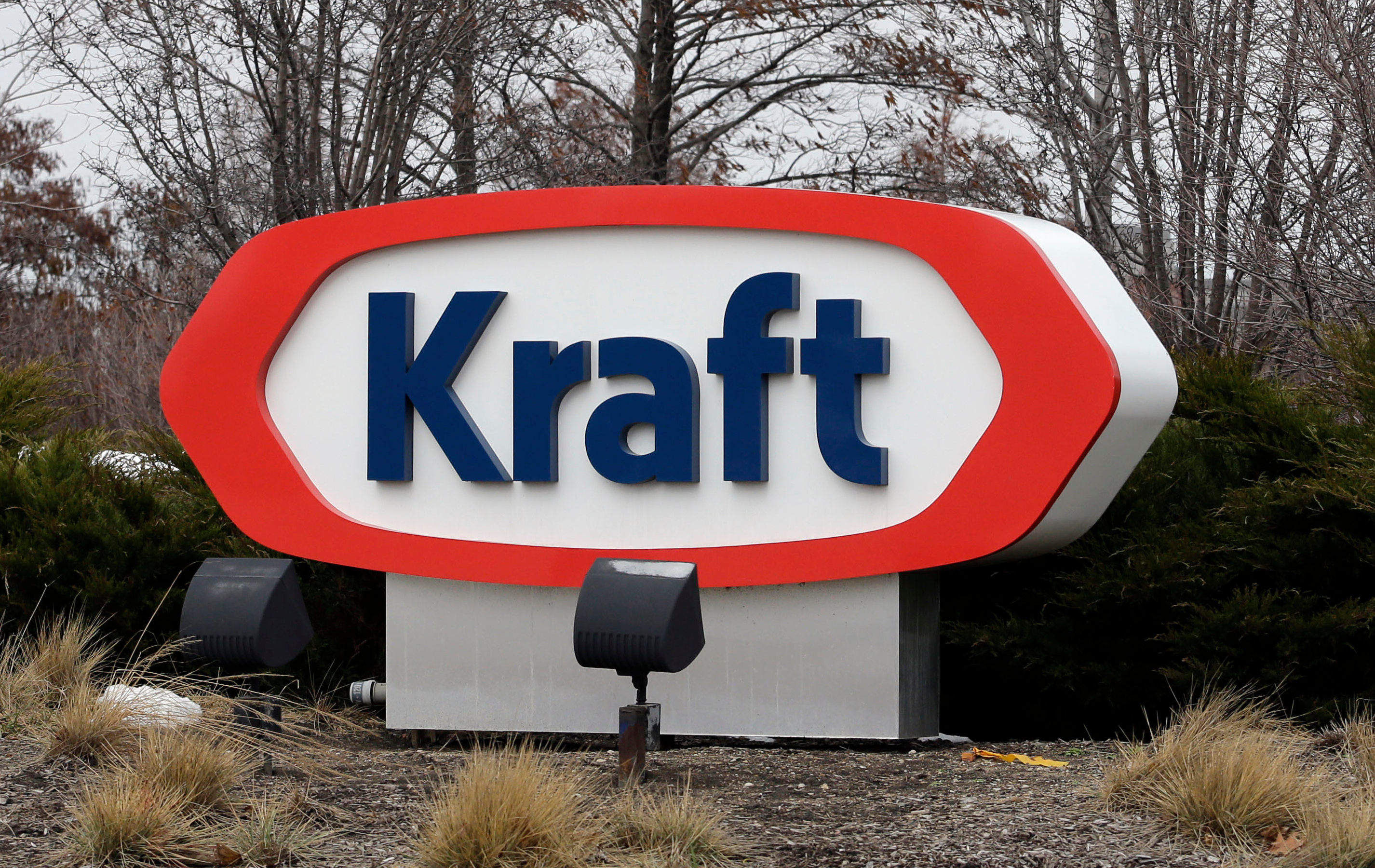 The Kraft logo outside of the company's headquarters in Northfield, Ill., March 25, 2015.
