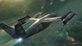 Artist’s concept for the SPRINT X-76, a proof-of-concept technology demonstrator that aims to demonstrate technologies and concepts needed for runway-independent, high-speed flight.