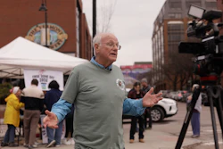 Ben and Jerry's co-founder Ben Cohen speaks during an interview about his 'Free the Cone Day' campaign, Burlington, Vt., April 14, 2026.
