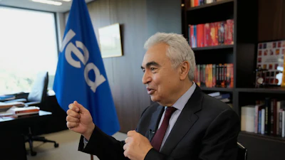 International Energy Agency Executive Director Fatih Birol speaks during an interview with The Associated Press, at the IEA headquarters in Paris, Thursday, April 16, 2026.