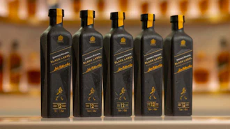 These bottles of Johnnie Walker Black Label whisky are made of a fiber-based glass alternative.