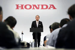 Honda's Chief Executive Toshihiro Mibe speaks at a press conference in Tokyo Thursday, May 14, 2026.