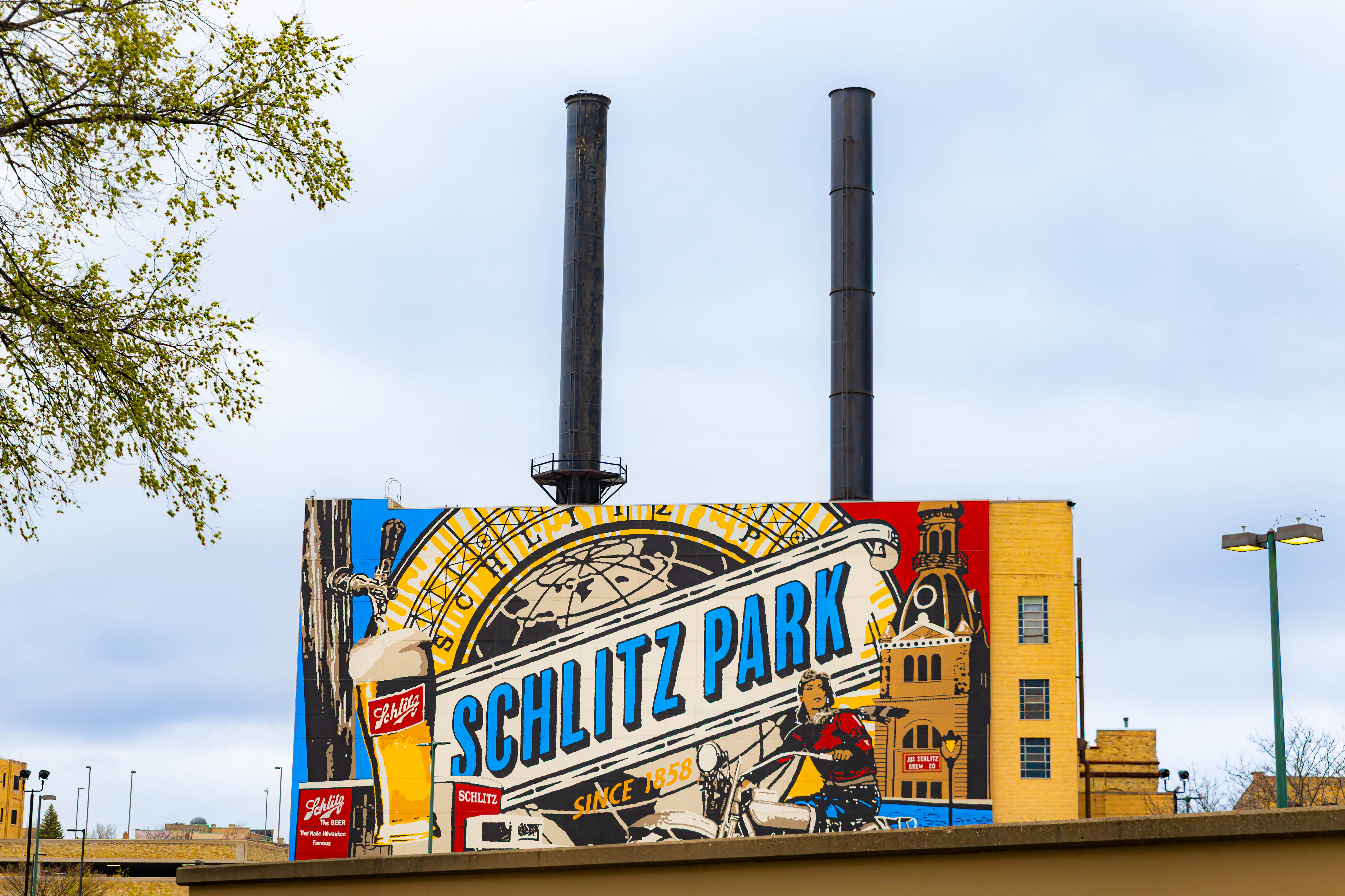 Mural in Milwaukee's Schlitz Park neighborhood, June 2025.