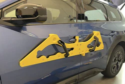 With the new T25 High Speed Head for the Stratasys F770, Subaru is able to build parts, prototypes and tools like this positioning tool to attach side body moldings.