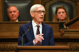 Wisconsin Gov. Tony Evers delivers his State of the State address at the Wisconsin State Capitol, Feb. 17, 2026, in Madison, Wis.
