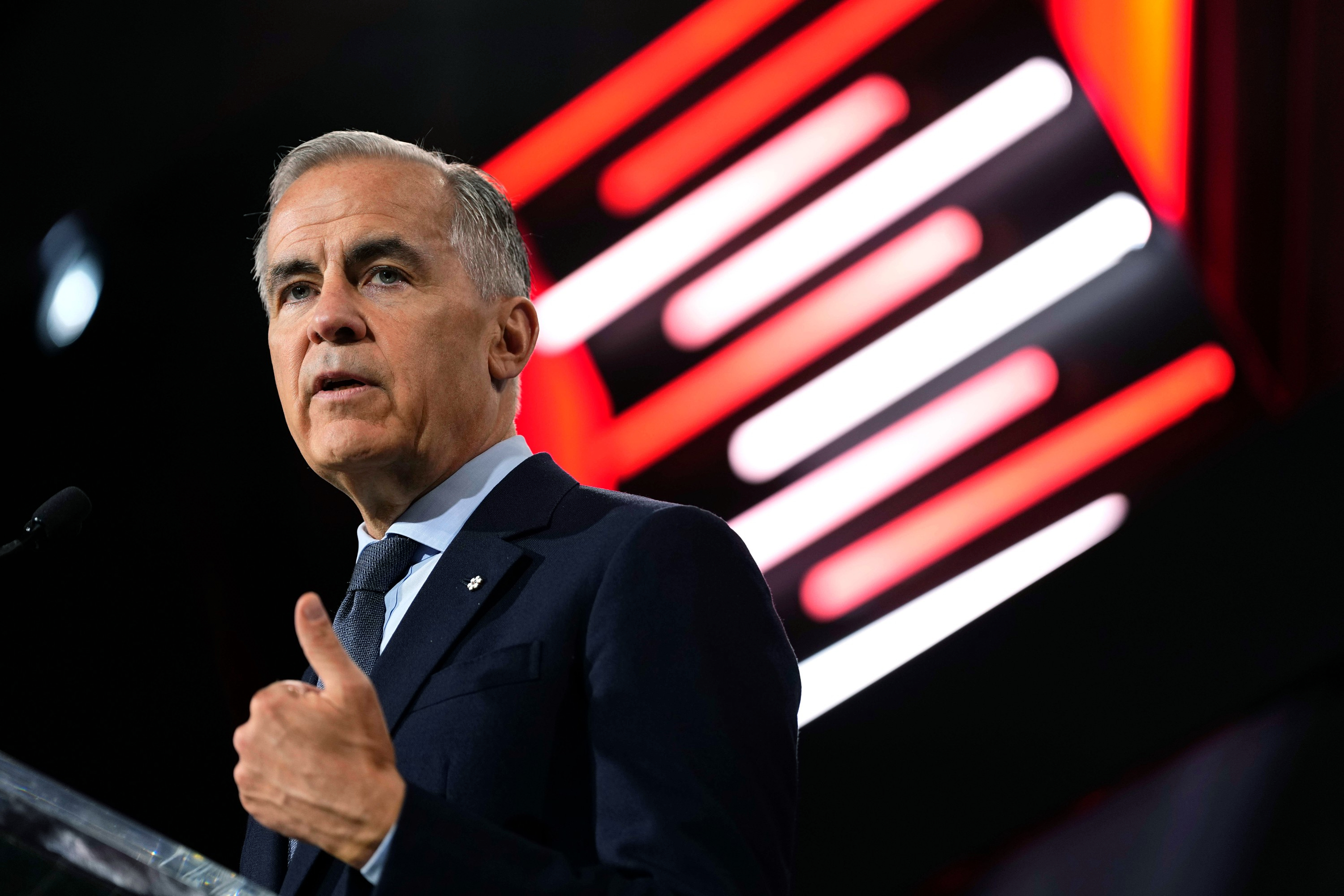 Canadian Prime Minister Mark Carney addresses the Canadian Association of Defense and Security Industries trade show, Ottawa, May 27, 2026.