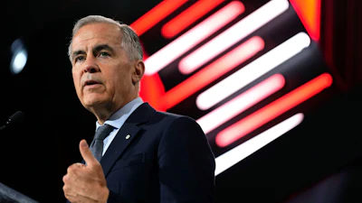 Canadian Prime Minister Mark Carney addresses the Canadian Association of Defense and Security Industries trade show, Ottawa, May 27, 2026.