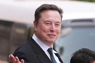 Elon Musk departs after a welcome ceremony with President Donald Trump and China's President Xi Jinping at the Great Hall of the People, Thursday, May 14, 2026, in Beijing.