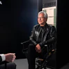 Jensen Huang, president and CEO of Nvidia, listens during an interview before a groundbreaking ceremony for an expansion of Coherent's manufacturing facility on Tuesday, June 16, 2026, in Sherman, Texas.