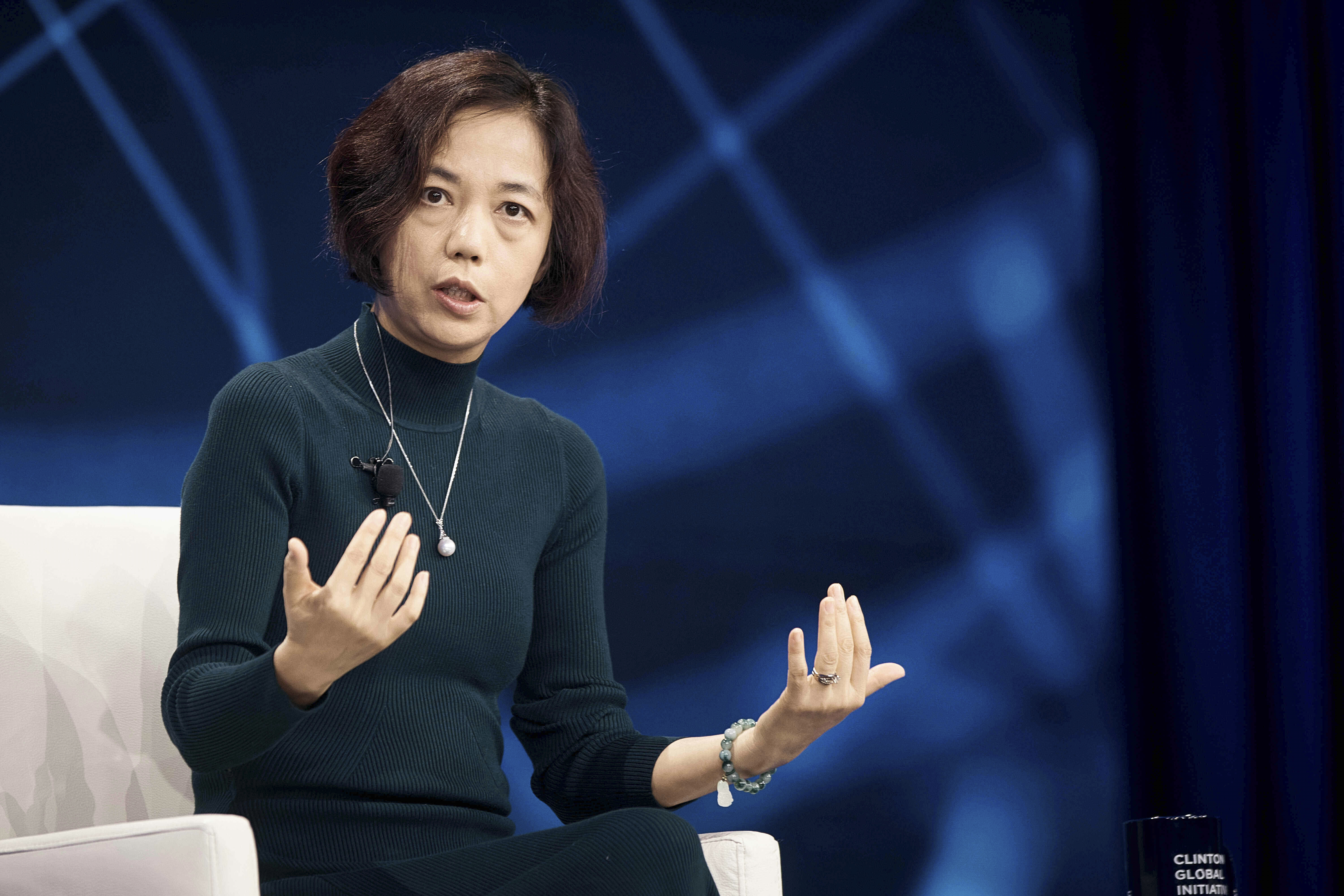 Computer scientist Fei-Fei Li speaks during the Clinton Global Initiative, Sept. 24, 2024, in New York.