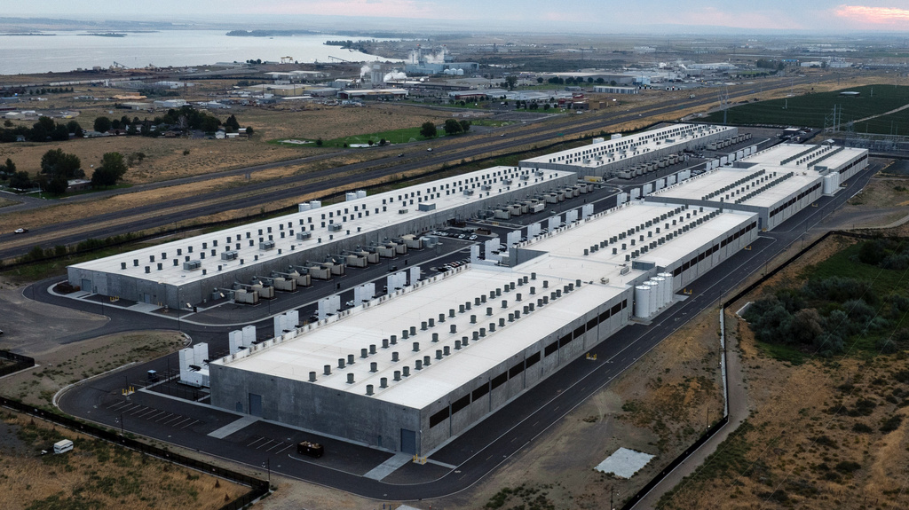 Amazon Web Services data center is visible on Aug. 22, 2024, in Boardman, Ore.