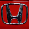 This is the Honda logo on a Honda Civic Sport Touring automobile on display at the Pittsburgh International Auto Show in Pittsburgh, Feb. 14, 2025.