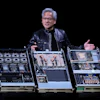 Nvidia CEO Jensen Huang delivers a speech during the Computex 2026 exhibition in Taipei, Taiwan, Monday, June 1, 2026.