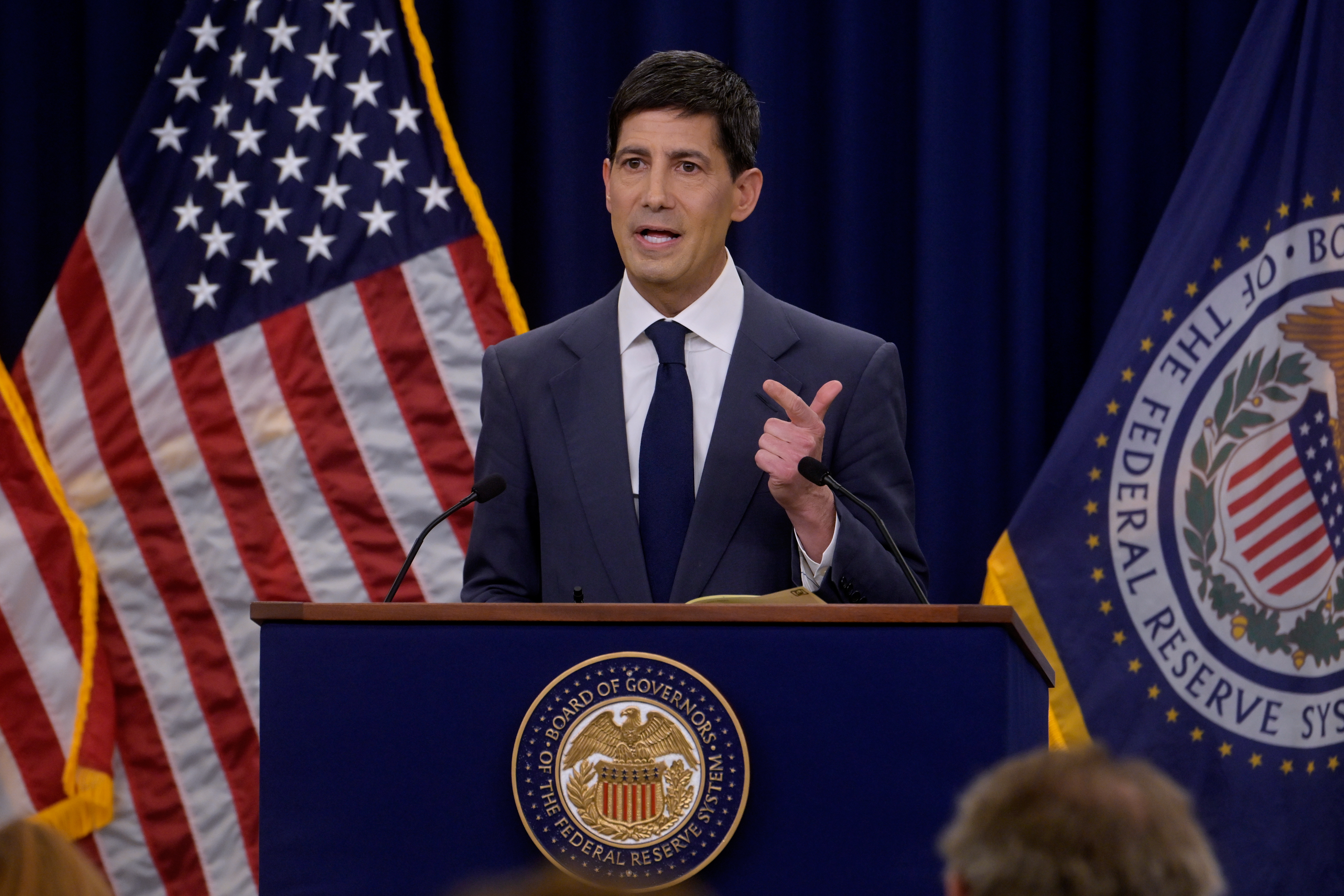 Federal Reserve Chairman Kevin Warsh speaks during a news conference following the Federal Open Market Committee meeting, June 17, 2025, Washington.