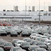 Jeep vehicles outside the Jefferson North Assembly Plant, Detroit, Feb. 26, 2019.