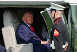 President Donald Trump departs on Marine One after speaking at the United States Army War College in Carlisle, Pa., at the Pennsylvania Defense and Innovation Summit, Wednesday, July 15, 2026.