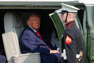President Donald Trump departs on Marine One after speaking at the United States Army War College in Carlisle, Pa., at the Pennsylvania Defense and Innovation Summit, Wednesday, July 15, 2026.