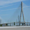 The Gordie Howe International bridge between Detroit and Windsor, Ontario, July 24, 2026.