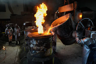 Workers cast bronze bells at the 400-year-old, family-owned Grassmayr bell foundry in Innsbruck, Austria, Friday, July 17, 2026.
